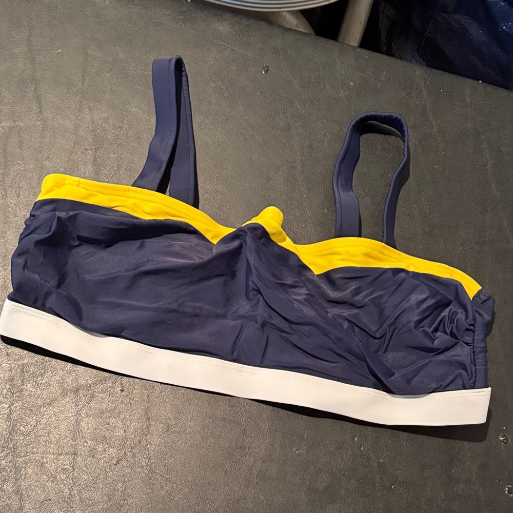 Stylish Navy and Yellow Bikini Top